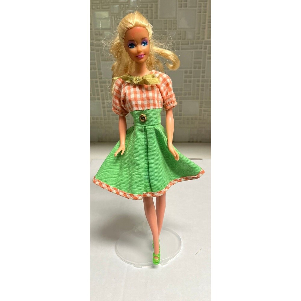 Vtg ELLIE MAY CLAMPETT DOLL Dress 1964 Beverly Hillbillies Green Orange